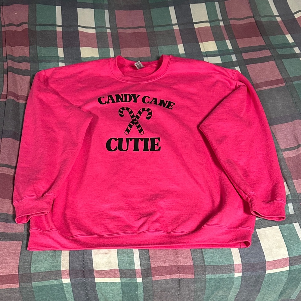 Gildan Pink Candy Cane Cutie Sweatshirt